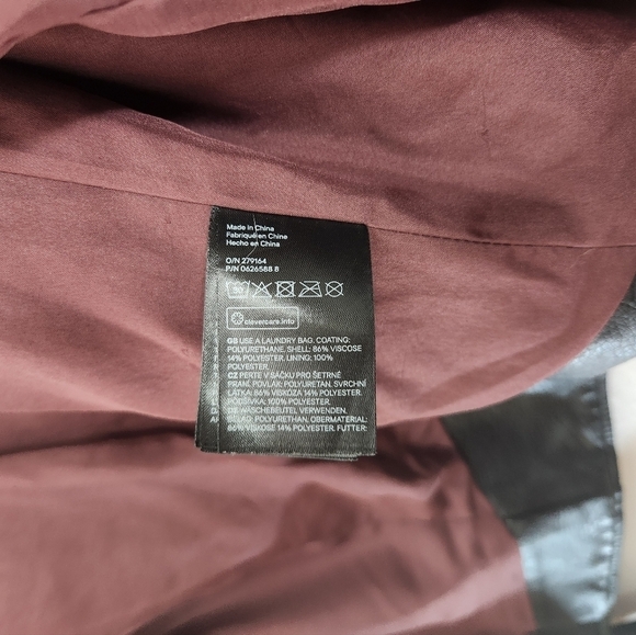 H&M Womens Black Faux/Vegan Leather Motorcycle Biker Jacket-Size 0 - Picture 10 of 10